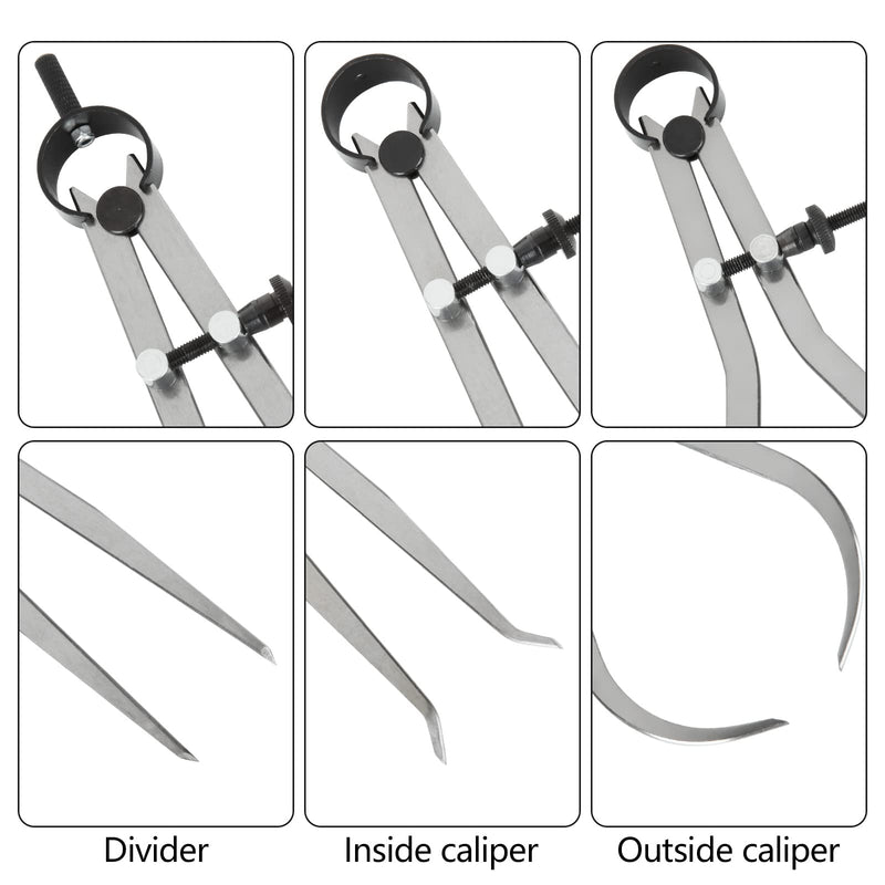 [AUSTRALIA] - Acrux7 3Pcs 8 Inch Long Spring Caliper Set, Carbon Steel Outside Divider Caliper Compass, Calipers Measuring Tool for Wood Turning Lathe Projects