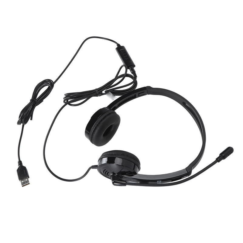 Professional Noise Reduction Telephone Headset for Office Business Telemarketing | USB/3.5mm PC Headset with Mute & HandsFree, OverEar Headphones for Calls