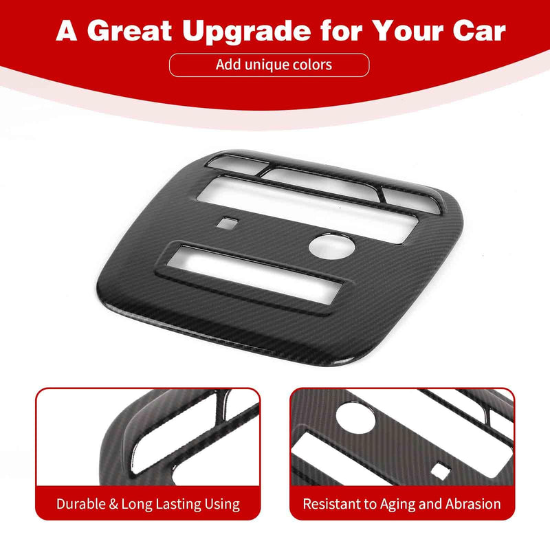 for Bronco Overhead Console Panel Map Light Trim Cover Compatible with Ford Bronco 2021 up Black Carbon Fiber Interior Accessories