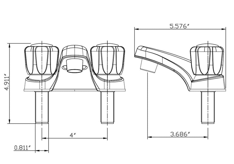 Dura Faucet DF-PL700S-BQ RV Bathroom Faucet with Smoked Acrylic Knobs (Bisque Parchment) Bisque Parchment