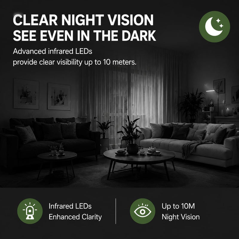 1080P Mini WiFi Camera, Compact Indoor Camera with Night Vision, Motion Detection, App Control, Supports Cloud and SD Card Storage