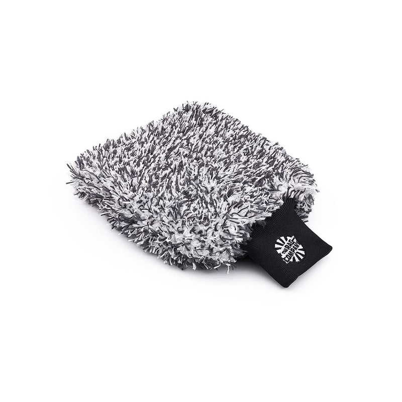 The Rag Company - The Cyclone Ultra Wash Mitts - 70/30 'Gauntlet' Blend Korean Microfiber, Foam Padding, Scratch-Free, Lint-Free, Great for Rinseless Washing, 8in x 9in, Blue + Black (2-Pack)