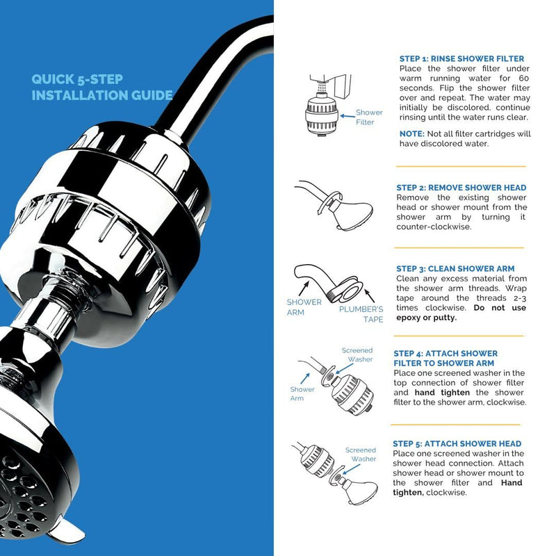 AquaBliss High Output Revitalizing Shower Filter - Reduces Dry Itchy Skin, Dandruff, Eczema, and Dramatically Improves The Condition of Your Skin, Hair and Nails - Chrome (SF100)
