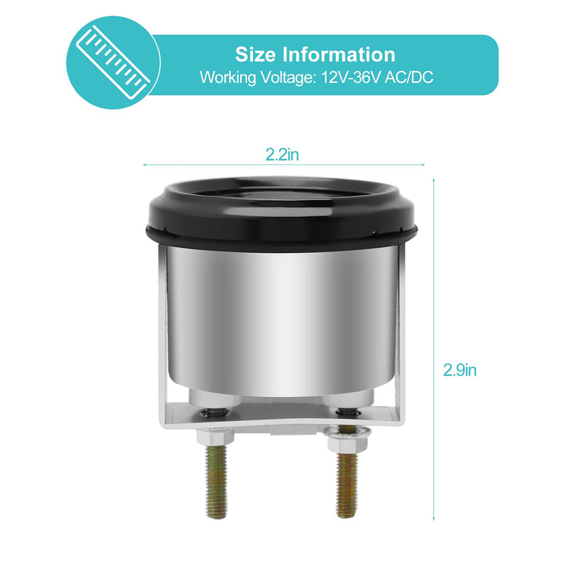 Quartz Hour Meter 12-36V DC AC, Boat Hour Meter, 12 Volt Hour Meter Round Hour for Boat Auto ATV UTV Snowmobile Lawn Tractors Generators Automotive Replacement Hour Meter Gauges