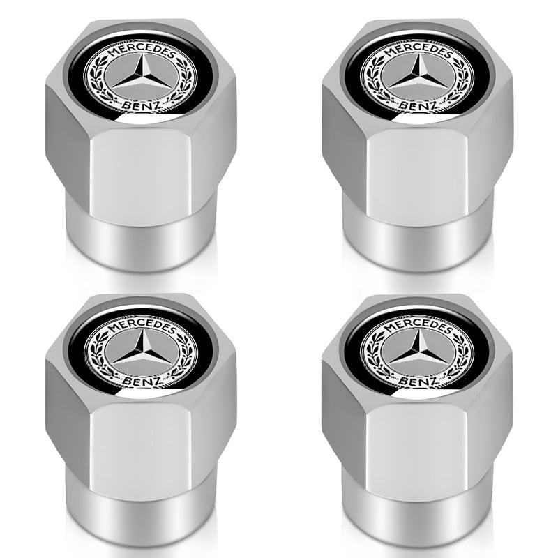Tire Valve Stem Cap Cover Compatible for Mercedes Benz AMG Belt O-Ring Seal Corrosion Resistant tire Valve caps 4 Pc Cap-05