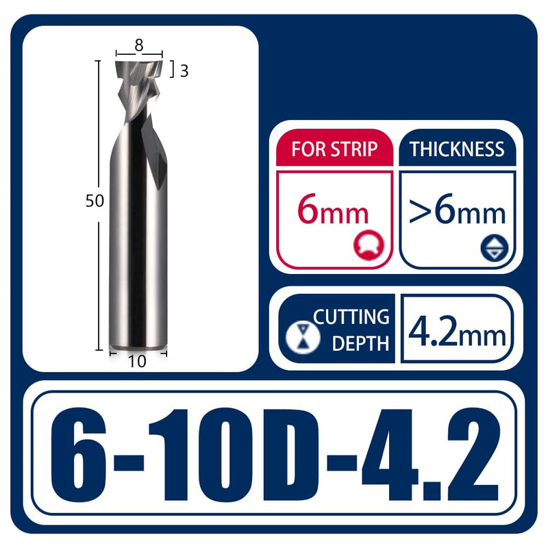 1Pcs CNC Router Bits Engraving Cutter 6mm/8mm Neon Light Strip Slotting Bits Tungsten Carbide Steel End Mill Neon LED Lights Slotting Milling Cutter for Polystyrene Acrylic (6-10D-4.2) 6-10D-4.2