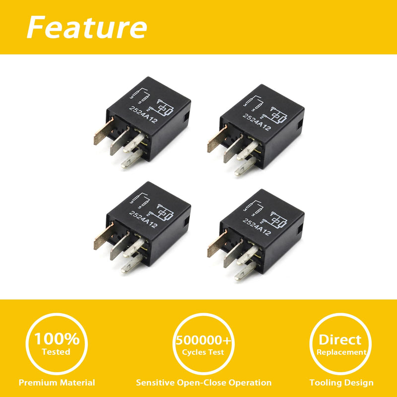 8T2T14B192AA 8T2T-14B192-AA 4 pcs 4 pin Multi Purpose Relay Compatible with Ford Compatible with F-150 Compatible with F-250 F-350 F-450 F-550 F150 F250 F350 F450 F550 Super Duty Fusion Expedition