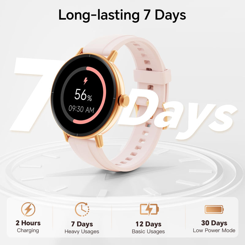 Smart Watch for Women,1.57" Touch Screen Smartwatch for iPhone& Samsung& Android,Answer/Make Call,Fitness Tracker with Heart Rate/SpO2/Sleep Monitor,IP68 Waterproof,110+ Sports Mode,2 Bands Pink 1.57 inches