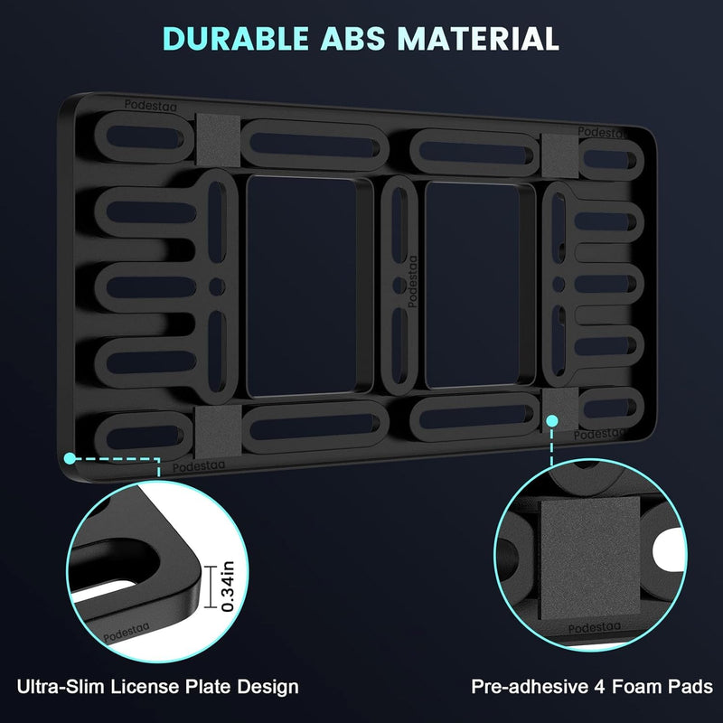 Front License Plate Bracket Holder for Audi 2000-2025 A3 A4 A5 A6 A7 A8 Quattro Sportback Allroad Q3 Q5 Q7 Q8 Premium Prestige S RS Series Bumper Car Plate Frame Mounting Kit