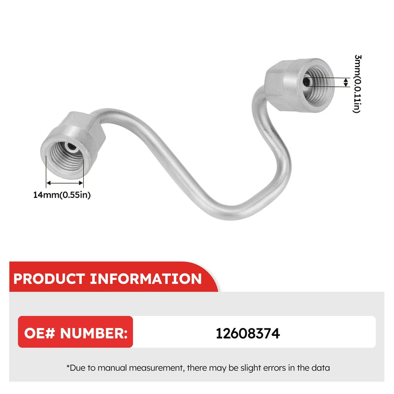 12608374 Intermediate Fuel Feed Pipe - High Pressure （Pump To Rail） Fuel Line For 2010-2017 Chevy Equinox Impala Malibu Orlando Captiva Sport/Buick Allure Regal Verano/GMC Terrain (12608374) 12608374