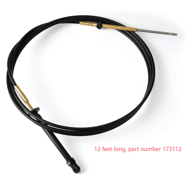 0173112 173112 Throttle Shift Remote Control Cable For Johnson Evinrude OMC | From 1979 To Present Date, 12 Feet Long