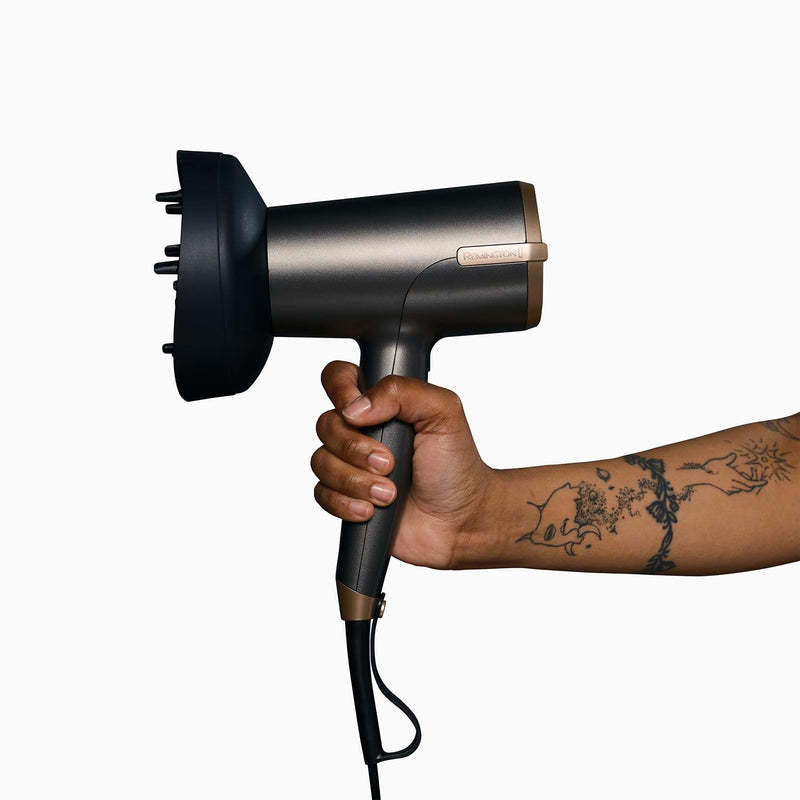 Remington ONE Dry and Style Hair Dryer, 2000W, 4 Attachments | Salon Performance for Faster Drying, Compact Design, Dual Ionic System, 8 Heat Settings, styling attachments included