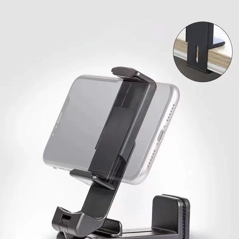 Portable Airplane Phone Holder - Foldable, Adjustable & Rotatable Travel Stand for Desk, Flight, Train Seat & Selfie, Compact Universal Seat Bracket