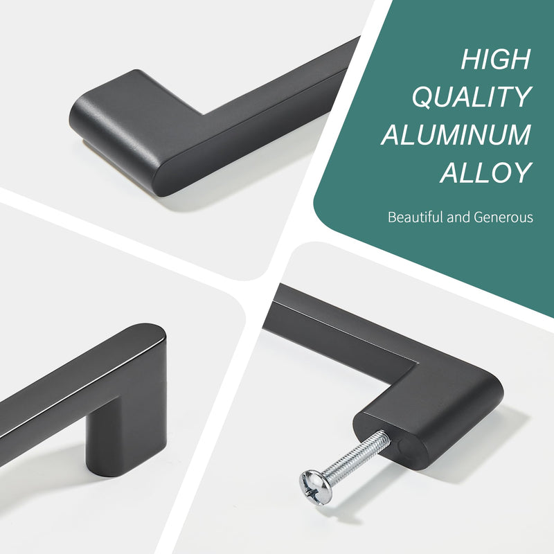AVICCI 10 Pack Cabinet Pulls-5”128mm Screw Spacing Champagne Bronze Kitchen Drawer Pulls Cabinet Hardware Handles Wardrobe Bedroom Dresser Cabinet Handles 5"(128mm)Hole Center-10Pcs Matte Black