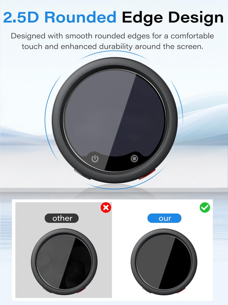 3 Pack Screen Protector for Insta360 Mic Pro Transmitter, 9H Hardness Tempered Glass,Bubble Free,Anti-Scratch,HD Clarity, Case Friendly