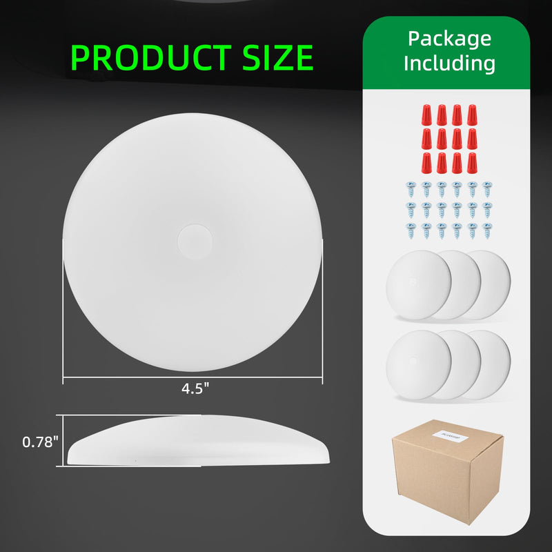 RV Ceiling Light 12V, 4.5Inch RV Light Interior, Dimmable Puck Dome Lights for Motorhome Boat Trailer (Warm White 6Pack) Warm White 6Pack