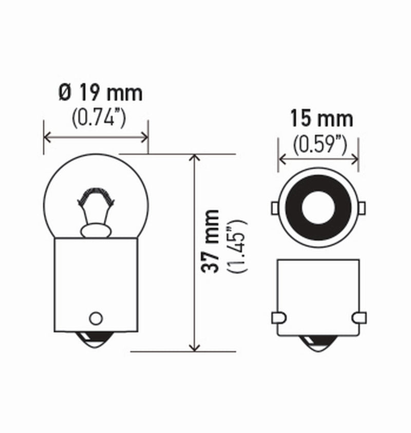 Hella 5007TB Bulb 5007 12V 5W Ba15S B6 (2) Standard - 5W Twin Blister