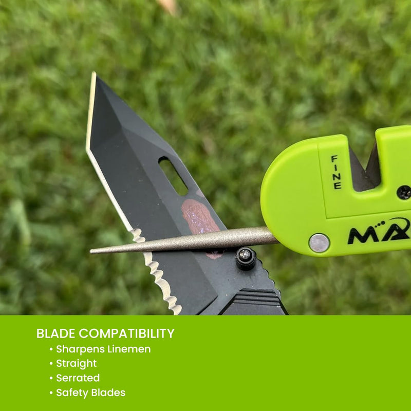 MADI Pocket Knife Sharpener, Diamond Coated Rod Outdoor Hunting Knife & Hook Sharpener | Compact Universal Sharpener for All Knives | PKS-1