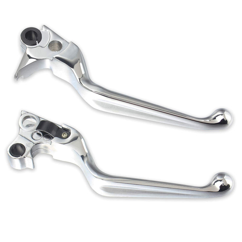 NTHREEAUTO Chrome Brake Clutch Lever Motorcycle Hand Levers Compatible with Harley Sportster 883 1200 Dyna Touring Road King Heritage Softail Fat Bob