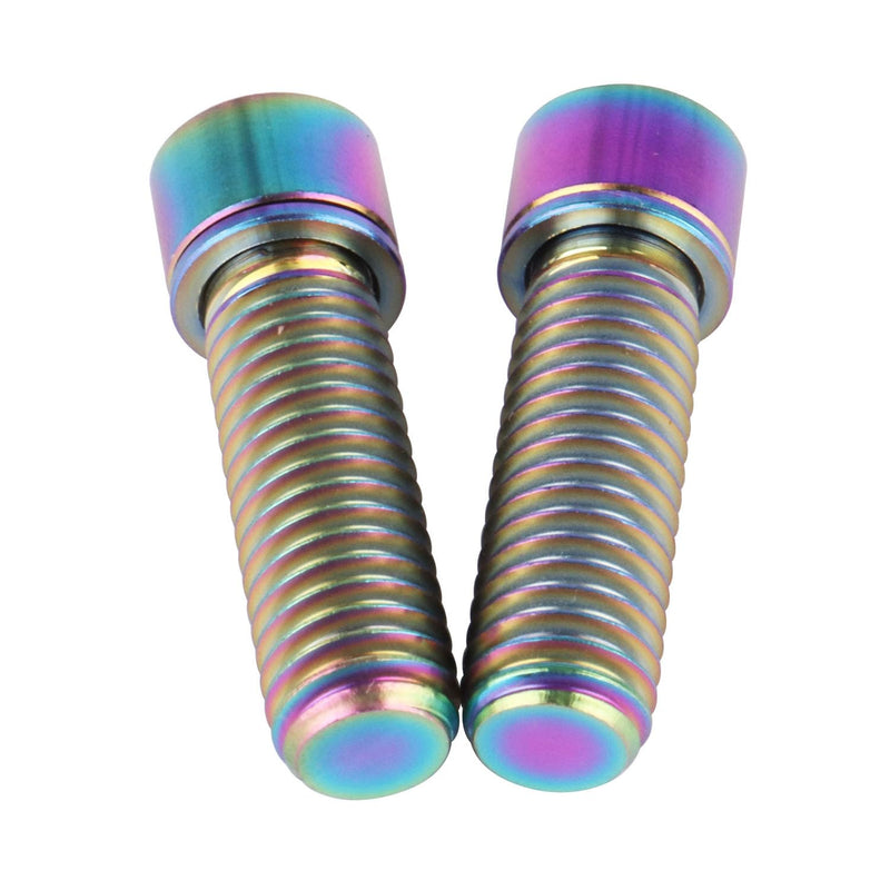 6Pcs Titanium M8 x 25mm Ti Bolt with Washer for Bicycle Stem Rainbow