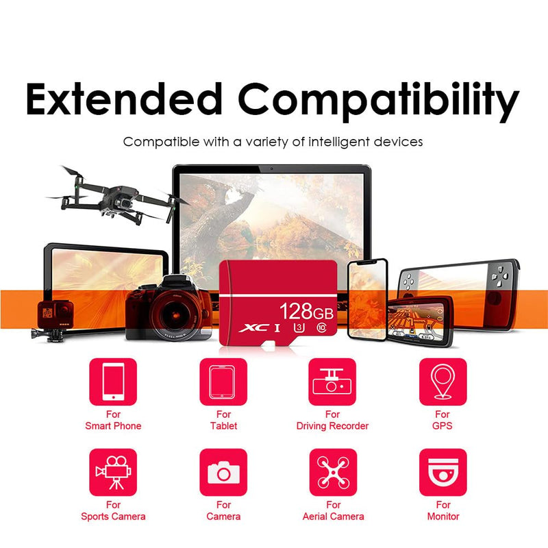 128GB SD Card U3 V30 A2, High Speed Memory Card for Dash Cam & Camera | 128GB SD Card C10 U3 V30 A2 4K Video for Dash Cam Security Camera Smartphones Tablets & Gaming, High Speed Memory Card