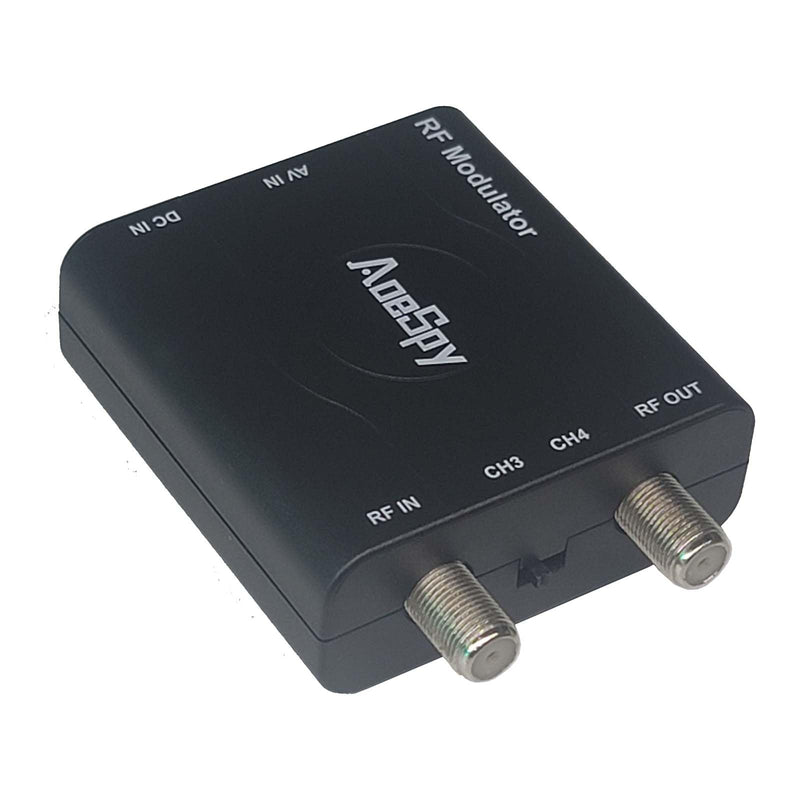 RCA RF Coaxial Modulator VHF Converter CVBS Adapter w/Channel 3/4 Switch for DVD Blu-ray Player DVR VCRs Satellite Set-top Cable Box PS2 PS3 PS4 Xbox 360 WII NS AV Video to F Type Analog Coax NTSC TV
