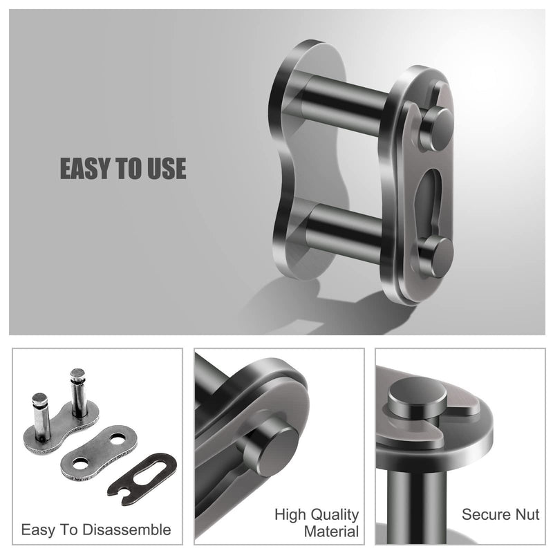 AIEX 8pcs #40 Chain Master Links, Steel Alloy Heavy Duty Roller Chain Connector Links for Bike Bicycle Mini Bike Karting Pit ATV Scooter