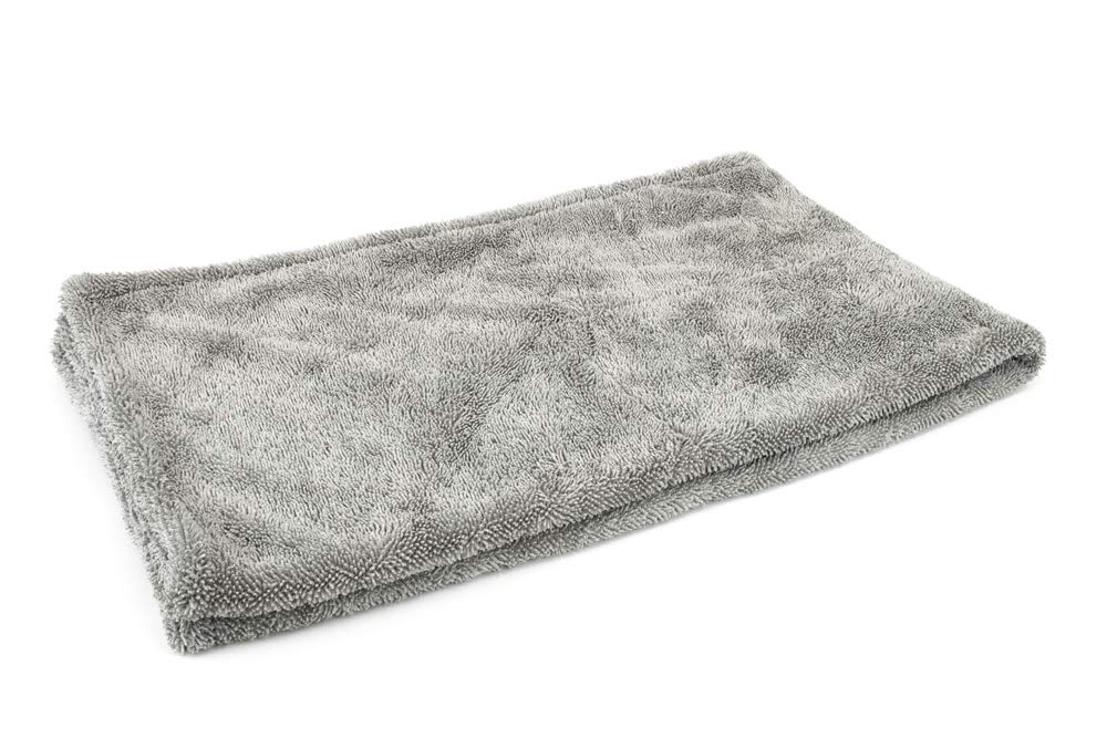 [Dreadnought XL] Microfiber Car-Drying Towel, Superior Absorbency for Drying Cars, Trucks, and SUVs, Double-Twist Pile, One-Pass Vehicle-Drying Towel (20"x40") 1-Pack (Gray)