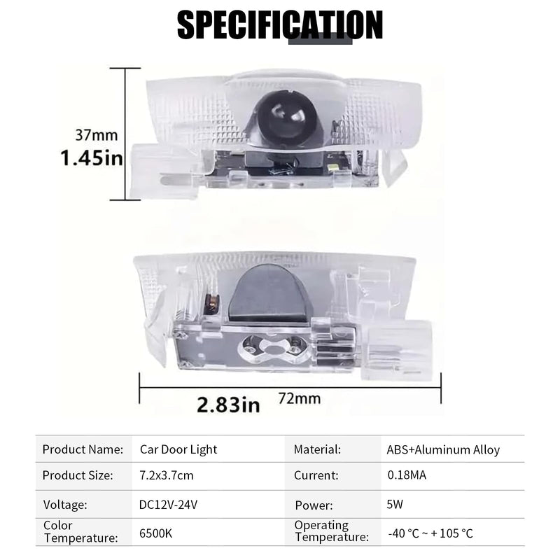 Car Door Light Logo Projector Compatible with LS ES is LX RX GS GX RC UX Accessories, 4PCS Non-Fading LED Puddle Light Upgraded Super Bright Ghost Shadow Light for L-eex-us