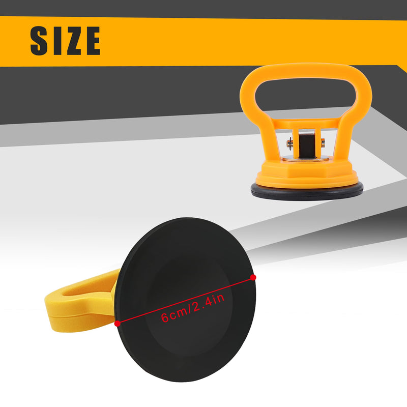 Amooca Glass Suction Cup Lifter Heavy Duty Tile Marble Suction Cup Vacuum Lifter with Handle for Granite Lifting & Window Replacement 40 lbs Load Capacity (2 Pack Yellow Small) Yellow-Small