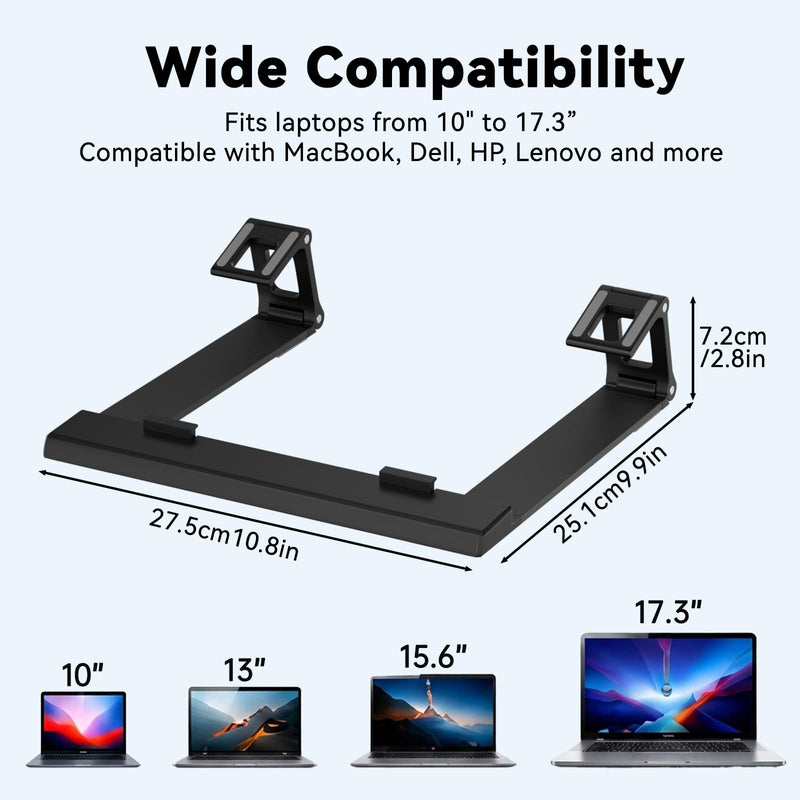 Laptop Stand for Desk ABS+Metal Portable Computer Riser Notebook Holder Printer Stand Office Desk Accessories Compatible with MacBook Air, Pro, Dell, HP, Lenovo and All 10-17" Laptops