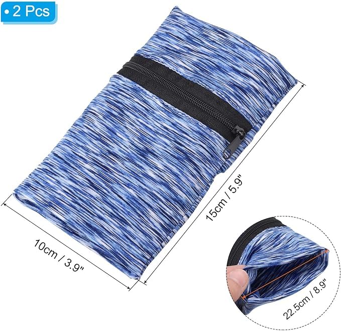 Wristbands for Men and Women Arm Band Bag Sport Running Wrist Pack Lightweight Breathable Outdoor Fitness Accessory (Blue) Blue