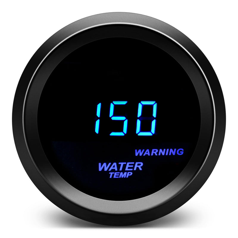 2" 52mm Water Temp Gauge Fahrenheit F with Sender Kit Digital Blue LED for 12V Car AUTO Black Water Temp F