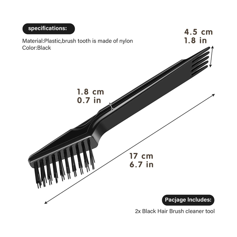 Hair brush cleaner rakes, cleaning tool set for removing hair dust, lint, debris from hairbrush, comb, hot-air brush - 2pcs