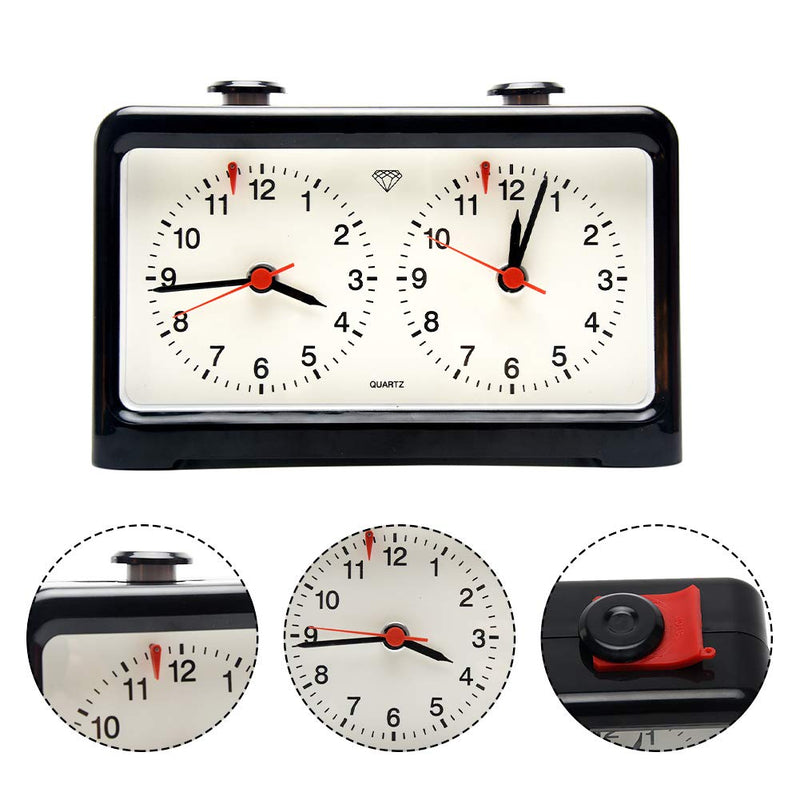 Just E Joy Chess Clock Digital Alarm Chess Timer w/Quartz Movement for Board Game International Chess Chinese Chess Weiqi Competitions Classic Analog Style Chess Clock As Picture
