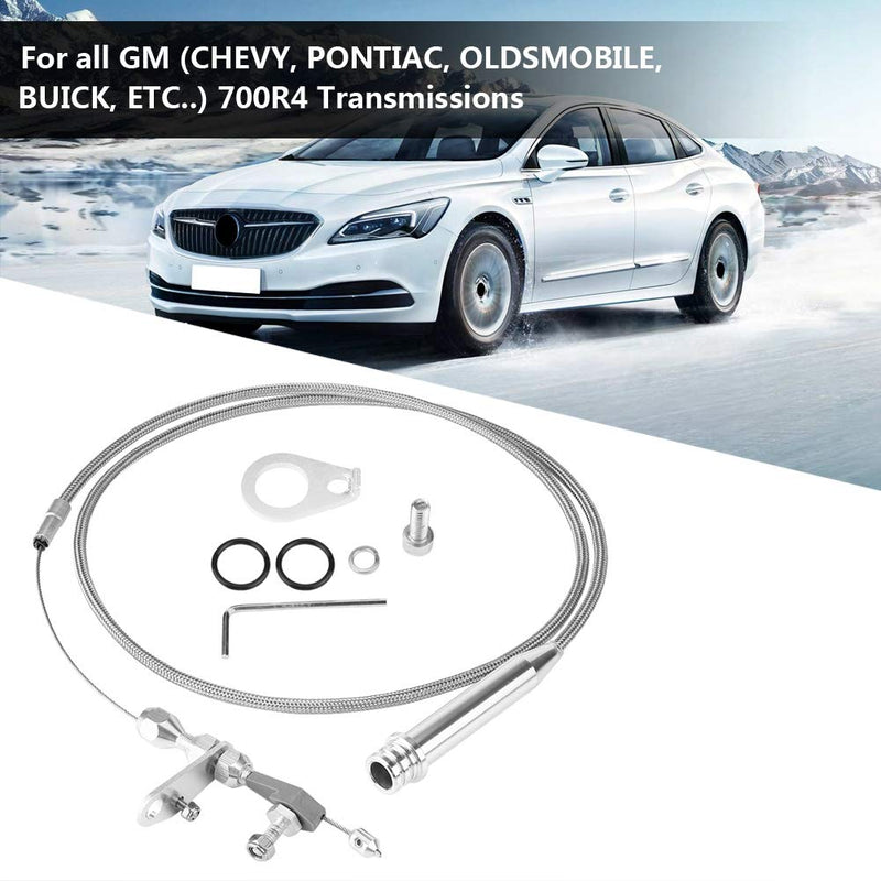 KIMISS 700R4 Kickdown Cable, Car Stainless Steel Braided Transmission Detent Cable (Silver)