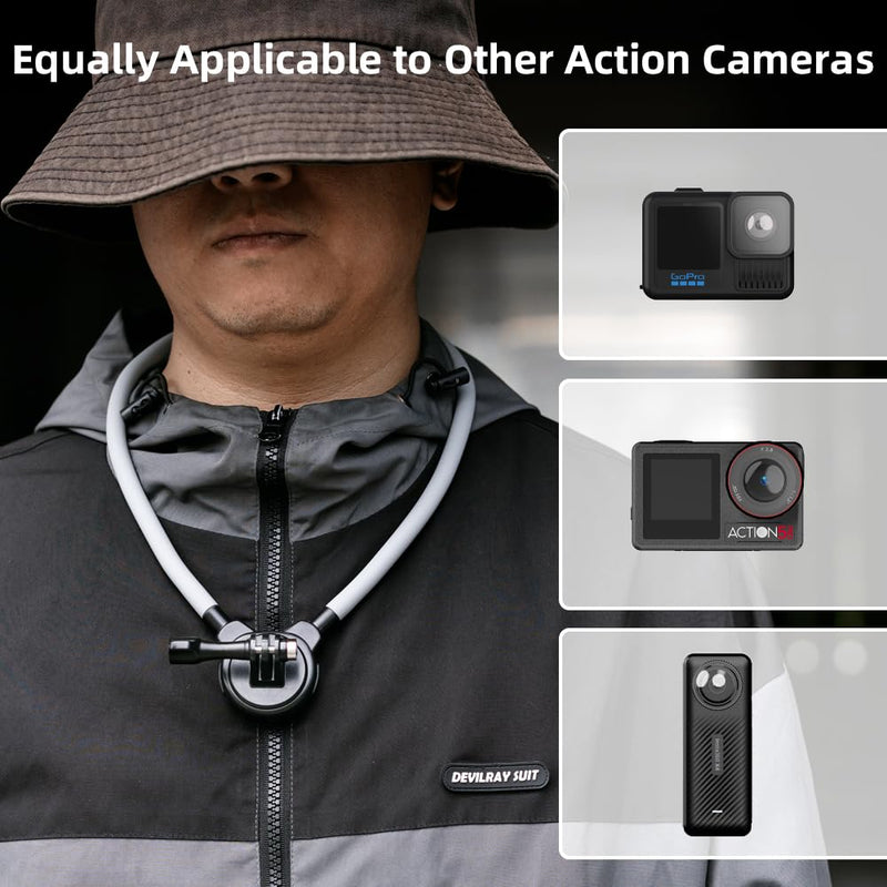 Pocket 4 Magnetic Neck Mount,Extended Version Quick Release POV/Vlog Video Selfie Necklace Holder for DJI OSMO Pocket 4/4Pro Creator Combo T26 Pro