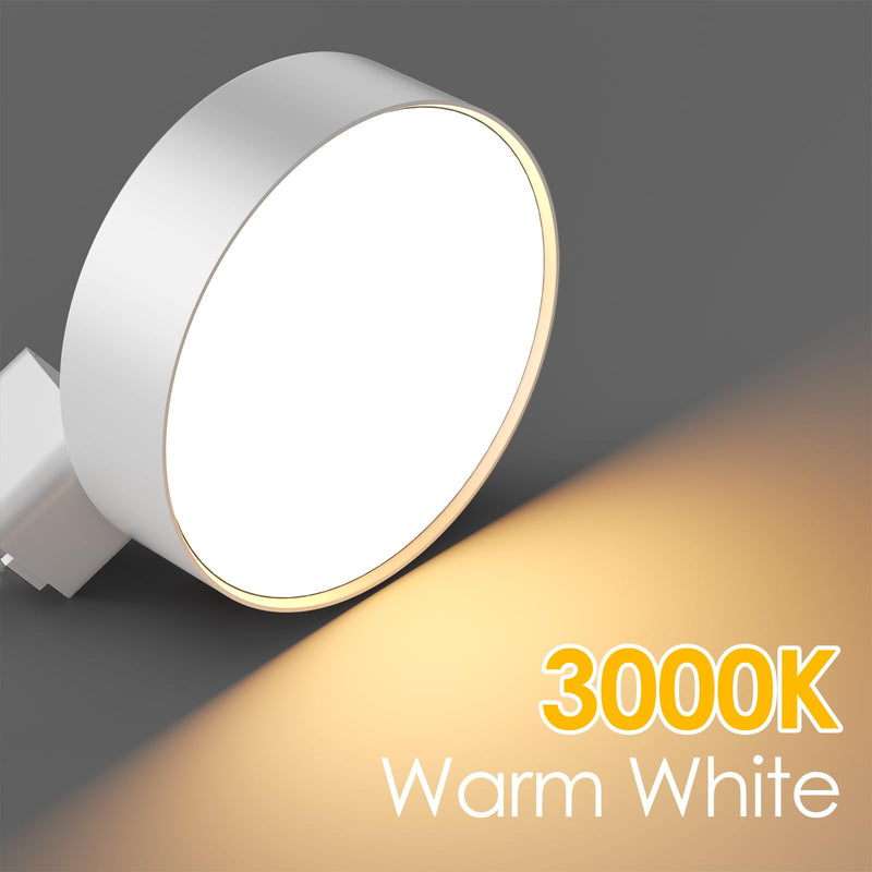 Diffuse LED Track Lighting Heads H Type Track Light Heads Dimmable Kitchen Track Lighting Fixtures Ceiling, Compatible with H Track Rails - Flicker Free CRI90+ 3000K 12W 1000lm, 3 Pack White