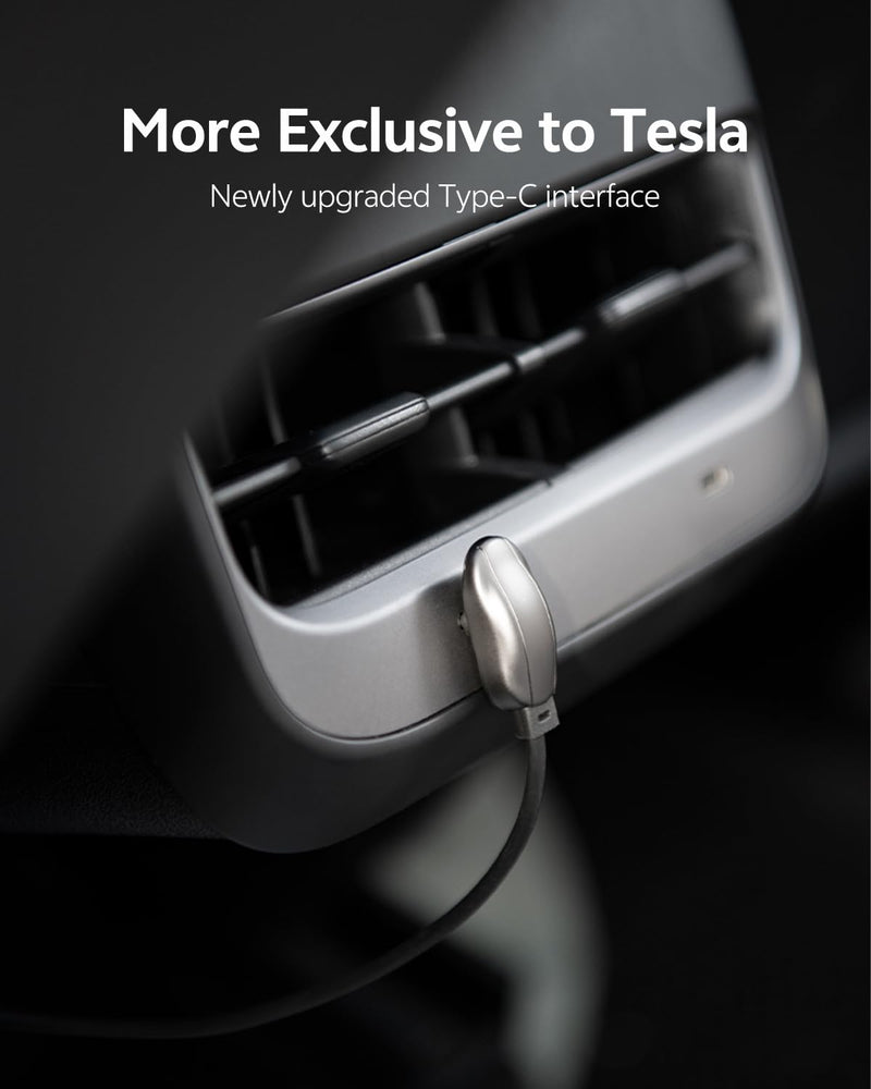2025 Upgraded Magnetic Wireless Charging Car Phone Holder for Tesla Model 3 / Y, Magnetic Phone Mount, Car Mount for iPhone, Car Accessories,Transparent Appearance Design