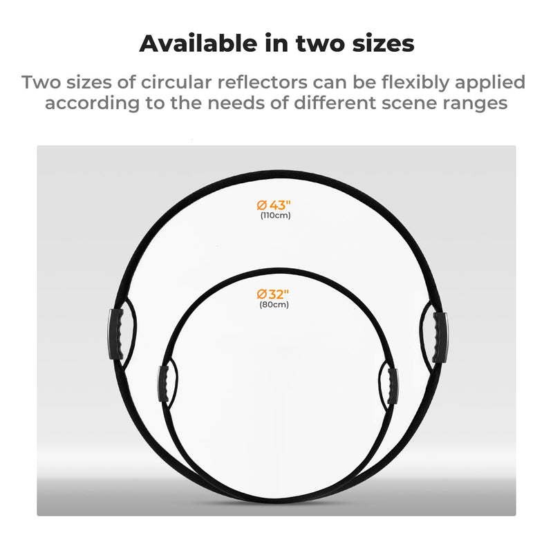 K&F CONCEPT Light Reflector with Grips, 32"(80cm) 5-in-1 Photography Diffuser Collapsible Portable with Grips for Studio and Outdoor Lighting Gold Silver White Black Translucent 32'' (80cm)