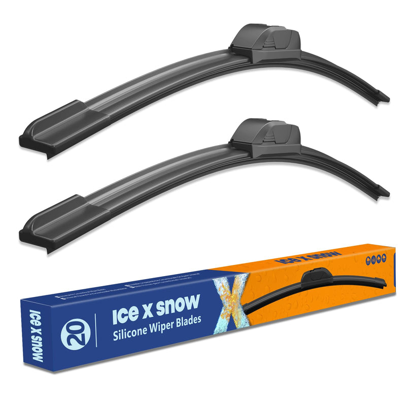 20"+20" Silicone Windshield Wiper Blades Replacement For Ford F150 F250 F350 2008-1999,Expedition 2007-1999 Explorer 2010-2005 Mustang 2004-1999 Excursion 05-00 OEM Quality Wiper Blades 20"+20in Silicone wipers