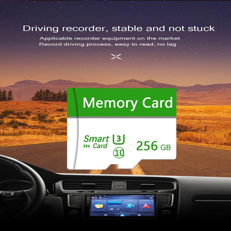 Memory Card 256GB Mini TF Card Ultra High Speed Smart Card for Android Phones,Action Camera,Tablets Expanded Storage Green&White