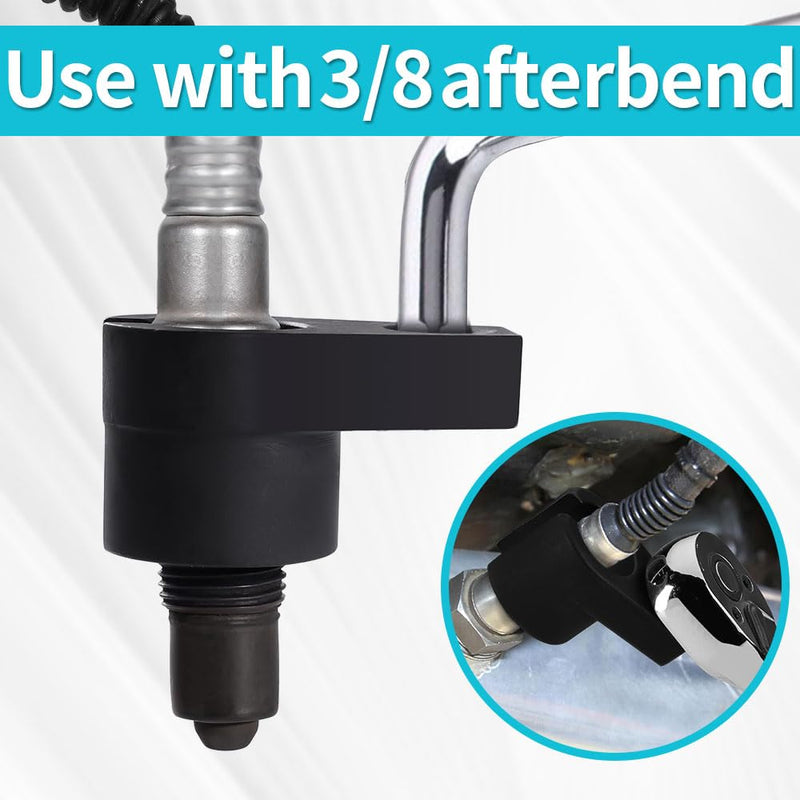Offset O2 Sensor Socket, 7/8-Inch (22mm) with 3/8-Inch Drive, Universal Fit for Vehicle Oxygen Sensor Removal 1pcs 3/8-7/8