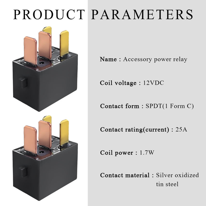 2 PCS Car AC Relay, G8HL-H71-12VDC 4 Pins AC and Starter Relays, Multiple Power Relay Assembly Starter Relays for Driving Lights/Air Conditioning/Fans, Car Accessories 2 PCS