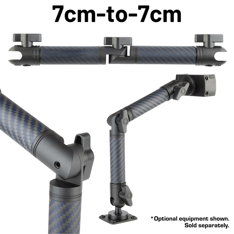 Bulletpoint Locking Adjustable Carbon Fiber Kevlar Mounting Arm with Articulating Joint Dual 20mm Socket Ends (7cm-to-7cm) 7cm-to-7cm