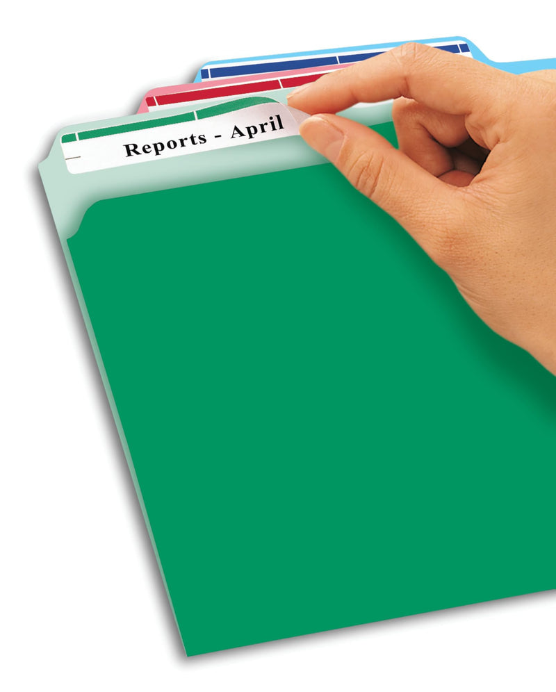 Avery File Folder Labels with Sure Feed, 2/3" x 3-7/16", 750 Printable Labels, Removable, Assorted (6466) One Size