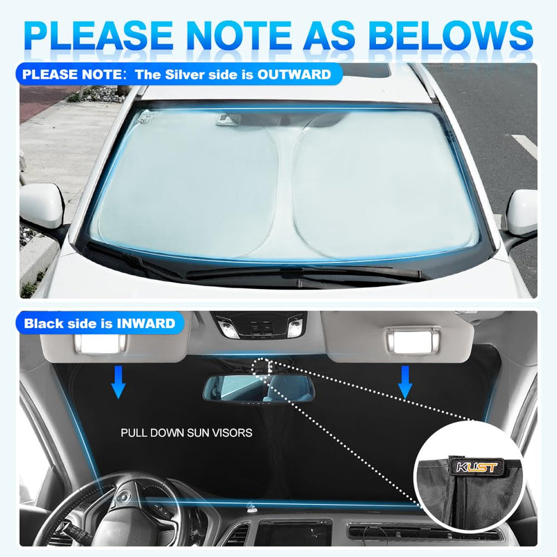 KUST Windshield Sun Shade for Mazda CX-5 2017-2024 2025 CX5 Accessories Window Shade Sun Visor Protector Blocks UV Rays Keep Your Car Cooler Sunshade for 2017-Present CX-5