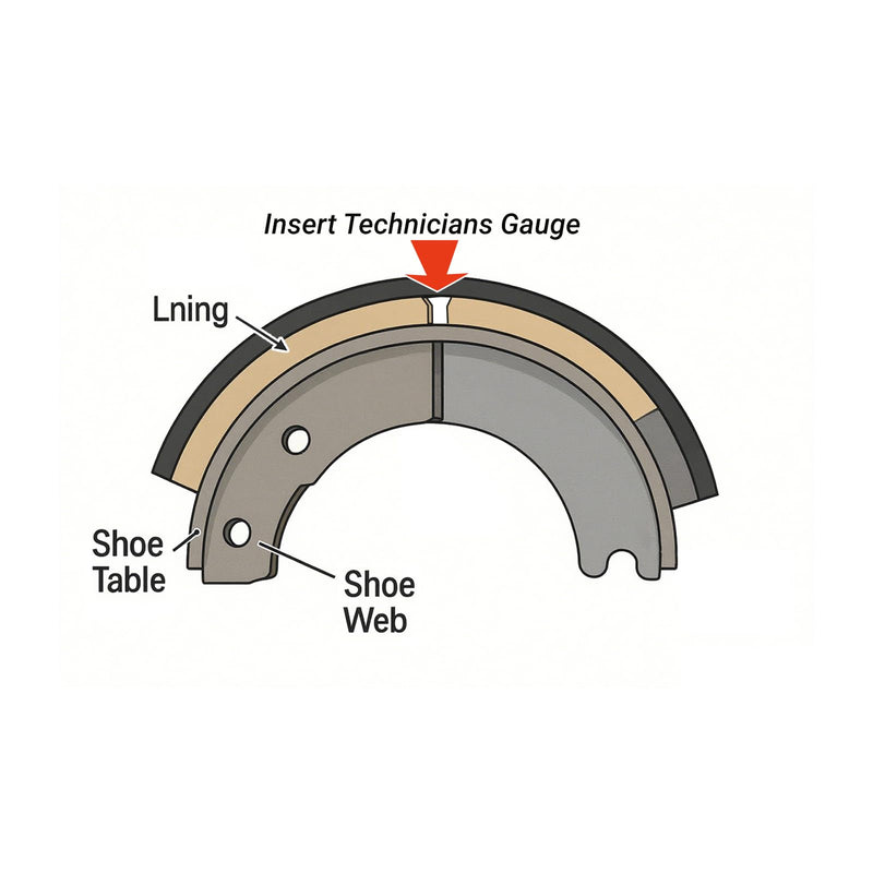 Brake Pad Measuring Tool – 32nds Brake Pad Thickness Gauge, 2-in-1 Technician Gauge for Brake Lining & Drum Wear, Stainless Steel Pocket Tech Gauge for Cars, Trucks, SUVs, (10/32-28/32)