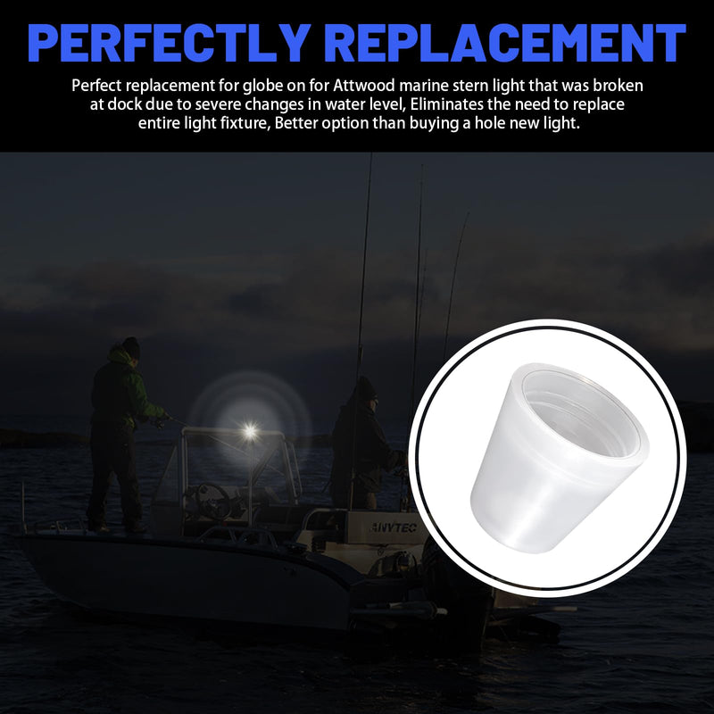 91017B7 Replacement Boat Stern Light Cover Lens Cap Compatible with Attwood Boat Anchor Light Cover, fit All-Round Light Screw-On Replacement Globe, Navigation Light Accessory Rear Boat Light Cover