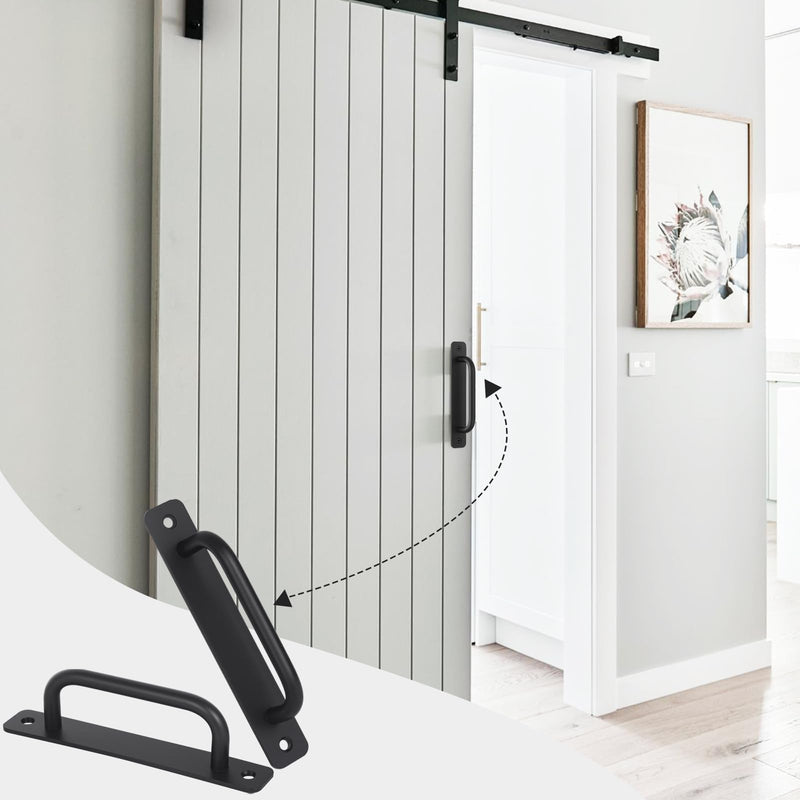 Barn Door Handles, 7.1" Gate Handle Outdoor Fence, Black Door Pulls Handle, Aluminium Alloy Sliding Closet Door Handle For Bifold Door, Kitchen, Cabinet, Bathroom, Closet, Garage Shed (8 Pack) 7.1" 8 Pack